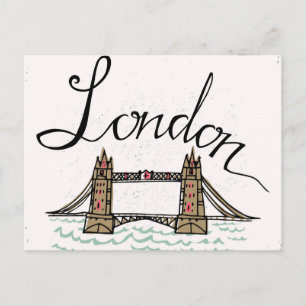 Carte Postale Pont Londres Lettré à la main