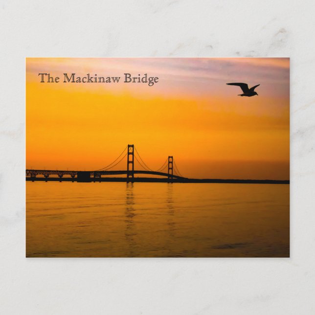 Carte Postale Pont Mackinaw au coucher du soleil (Devant)