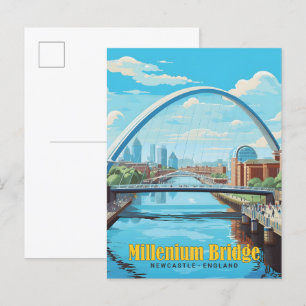 Carte Postale Pont Millenium Newcastle Angleterre Vintage voyage