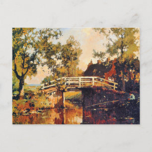 Carte Postale Pont près du domaine Linschoten, peinture d'art fi