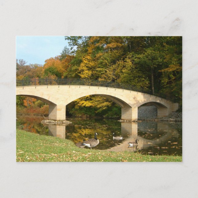 Carte Postale Pont Rainbow à l'automne au Grove City College (Devant)