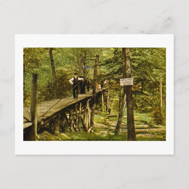 Carte Postale Pont Rustique Eastman Springs Benton Harbour Mi (Devant)