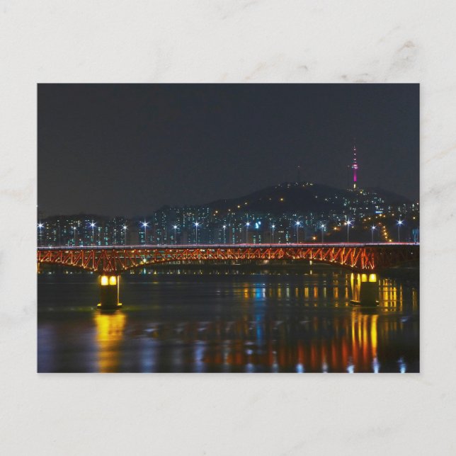 Carte postale Pont Seongsu / Tour de Séoul, Corée  (Devant)