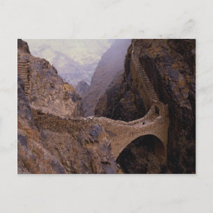 Carte Postale Pont Shahara, à 3000 pieds. gouffre, Yémen