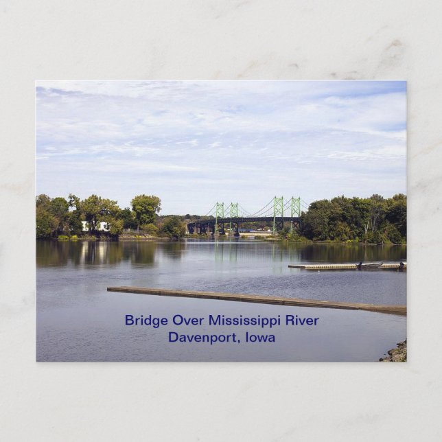 Carte Postale Pont sur le fleuve Mississippi Davenport, Iowa (Devant)