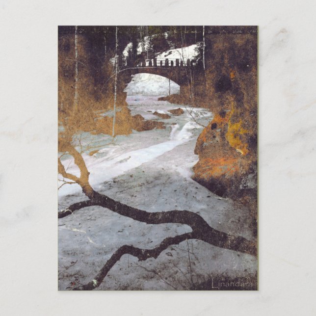 Carte Postale Pont sur un cours d'eau gelé par Alexandra Cook (Devant)