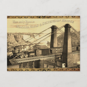 Carte Postale Pont suspendu et train vintage des chutes du Niaga