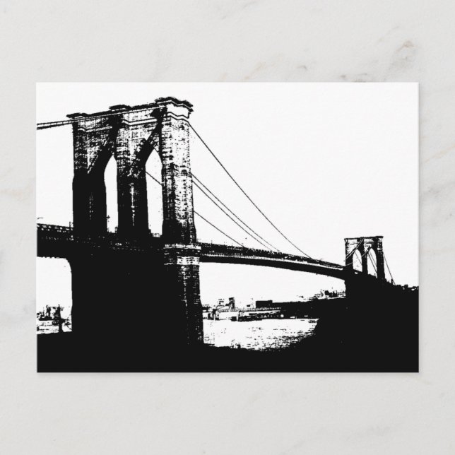 Carte Postale Pont vintage Brooklyn (Devant)