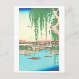 Carte Postale Pont Yatsumi vintage à Edo/Tokyo
