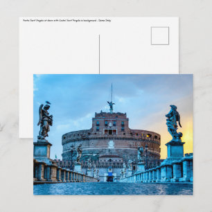 Carte Postale Ponte Sant'Angelo à l'aube - Rome Italie