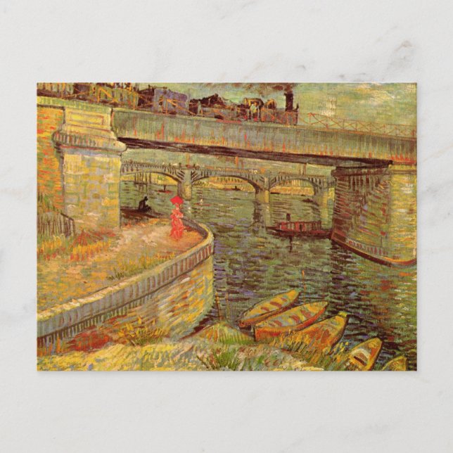 Carte Postale Ponts sur la Seine, Asnières par Vincent van Gogh (Devant)
