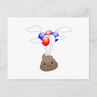 Poo Emoji Voler Avec Ballons