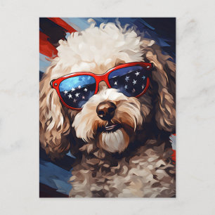 Carte Postale Poodle 4 juillet fête de l'indépendance