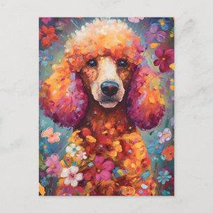 Carte Postale Poodle coloré