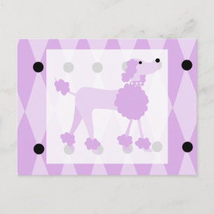 Carte Postale Poodle pourpre