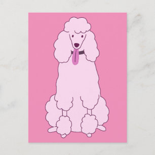 Carte Postale Poodle rose