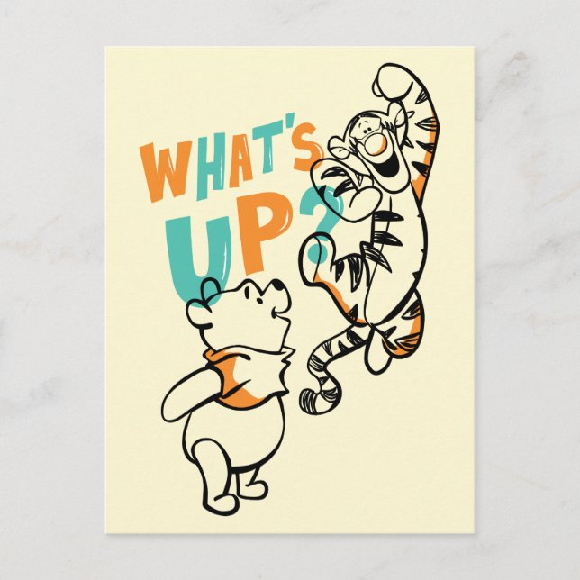 Carte Postale Pooh et Tigger What's Up ? (Devant)