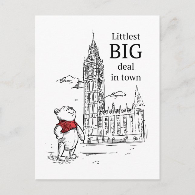 Carte Postale Pooh | Le plus petit marché en ville (Devant)