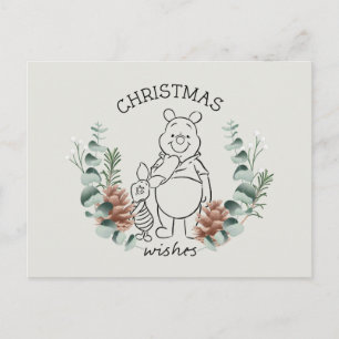Carte Postale Pooh & Piglet   Words de Noël