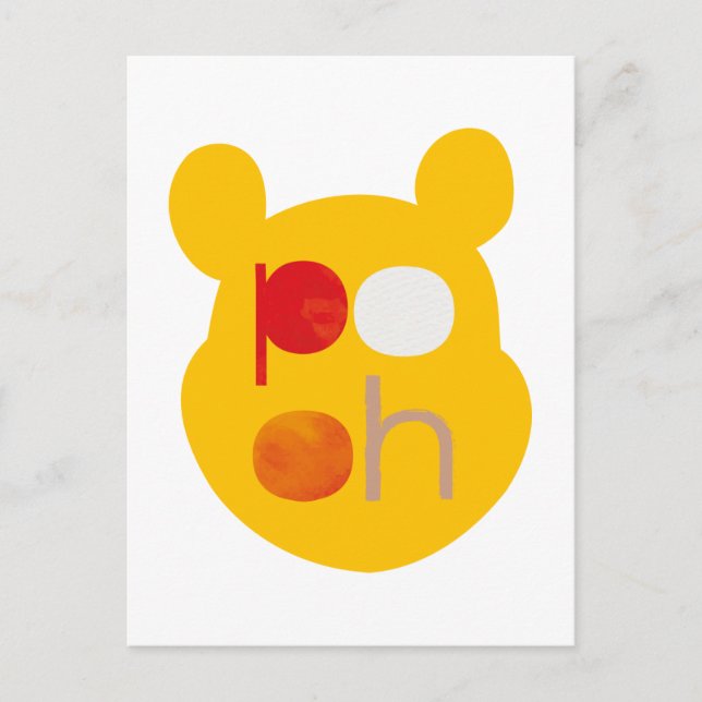 Carte Postale Pooh | Tête principale aquarelle (Devant)