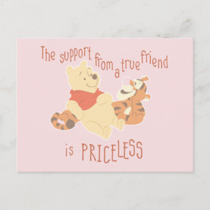 Carte Postale Pooh & Tigger   Citation de soutien