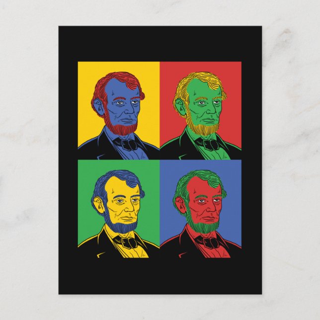 Carte Postale Pop Art Abraham Lincoln (Devant)