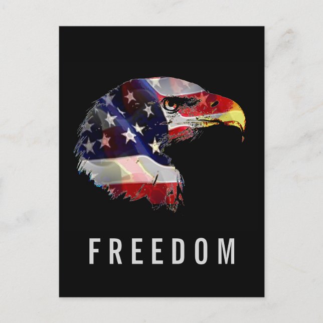 Carte Postale Pop Art American Flag Eagle Freedom Patriot (Devant)
