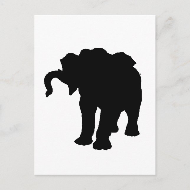 Carte Postale Pop Art Baby Elephant Silhouette (Devant)
