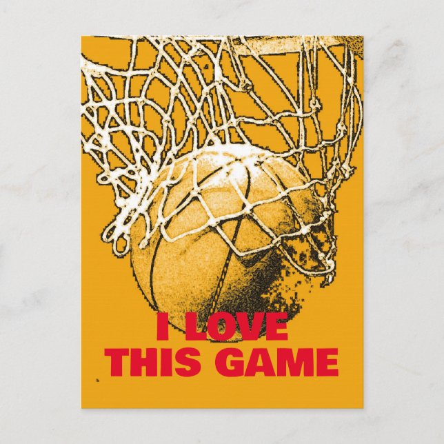 Carte Postale Pop Art Basketball Aimer Ce Jeu (Devant)