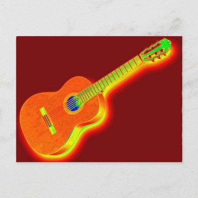 Carte Postale Pop Art Classic Guitare (Devant)