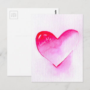 Carte Postale Pop art coeur rose valentine