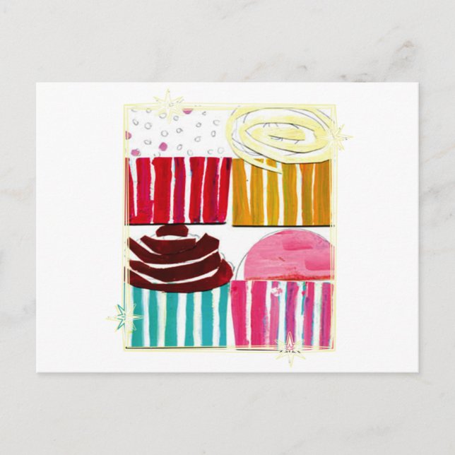 Carte Postale Pop Art Cupcakes (Devant)