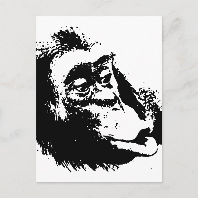Carte Postale Pop Art drôle Chimpanzé (Devant)