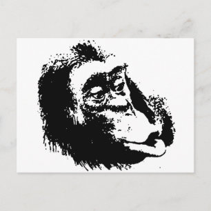 Carte Postale Pop Art drôle Chimpanzé