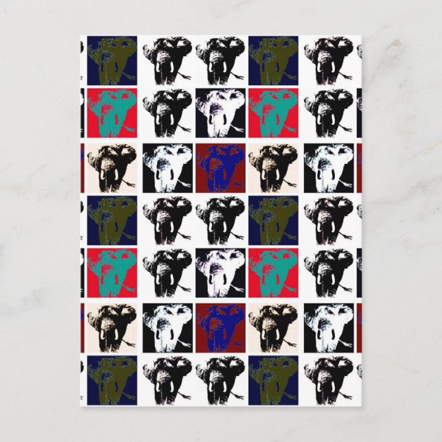 Carte Postale Pop Art Elephants (Devant)