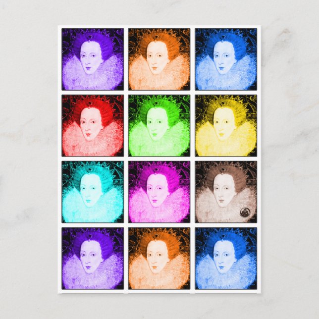 Carte Postale Pop Art Elizabeth I (Devant)