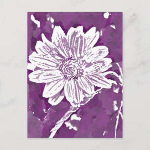 Carte Postale Pop art fleurs violette