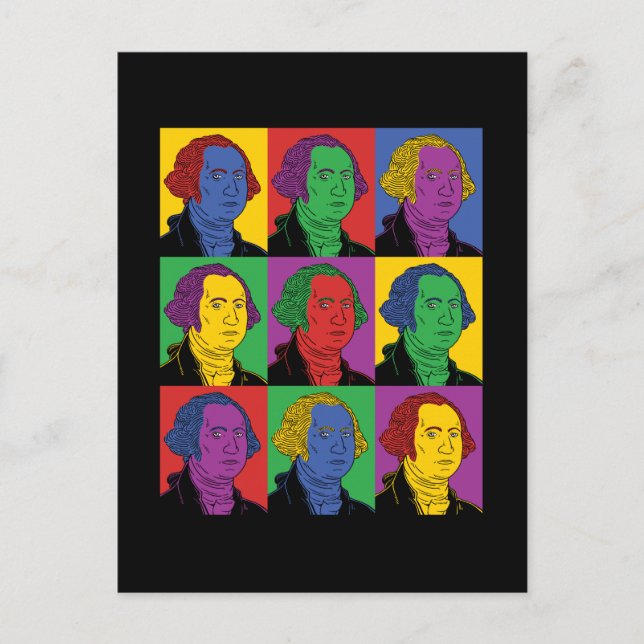 Carte Postale Pop Art George Washington (Devant)