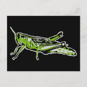 Carte Postale Pop Art Green Grasshopper