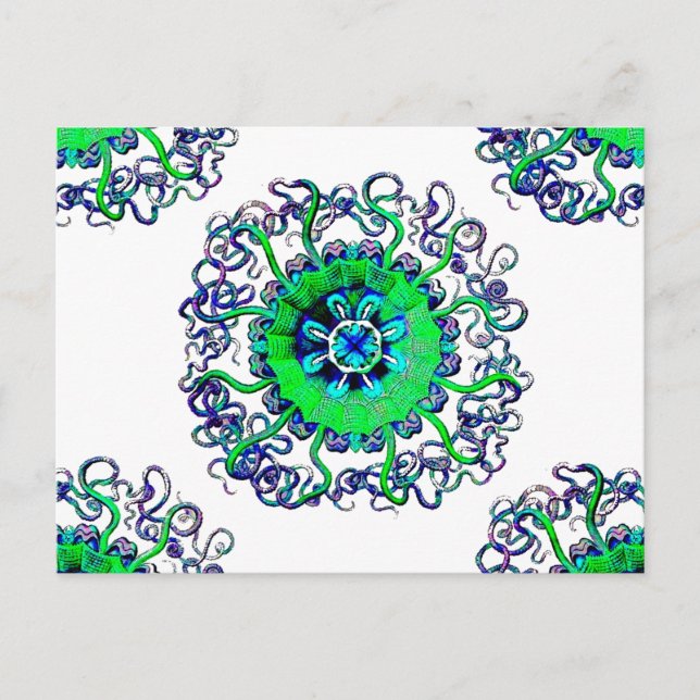 Carte Postale Pop Art Jellyfish super MandalaTattoo (Devant)
