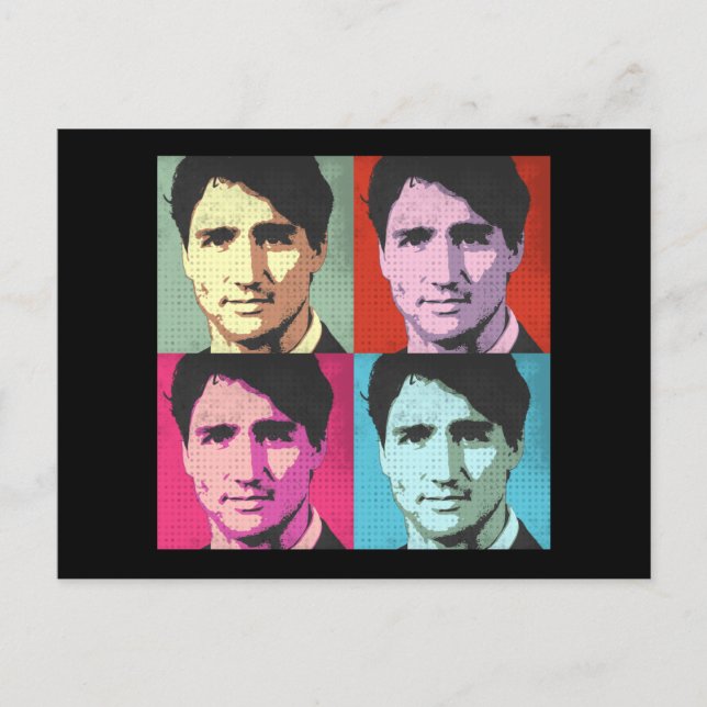 Carte Postale Pop Art Justin Trudeau - Pleine Taille -.png (Devant)