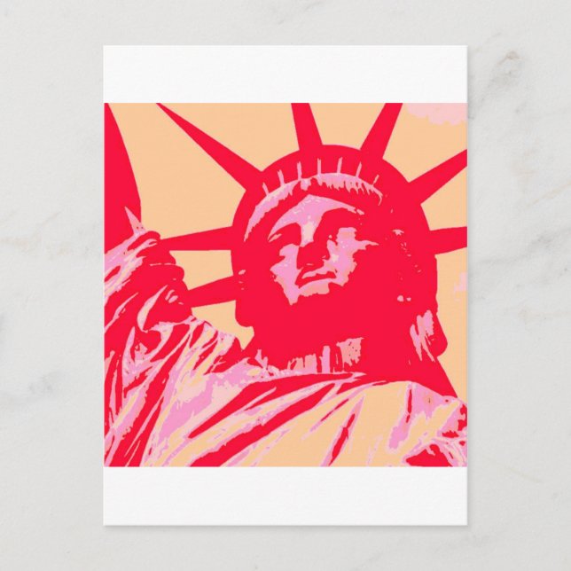 Carte Postale Pop Art Lady Liberty New York City (Devant)