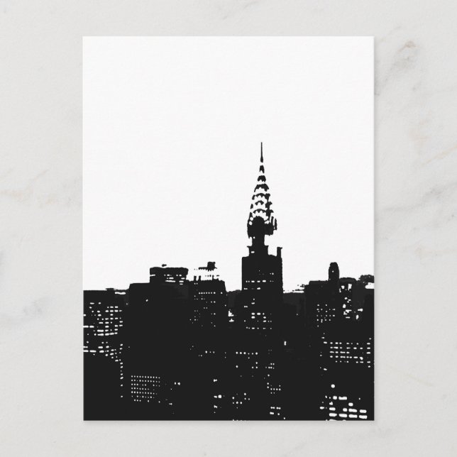 Carte Postale Pop Art New York Silhouette (Devant)