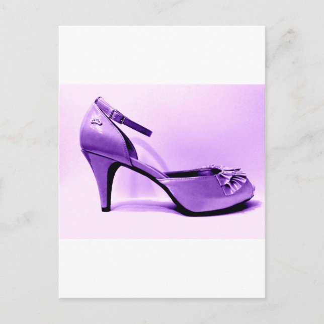 Carte Postale Pop Art Purple High Heel Chaussure Abstraite (Devant)