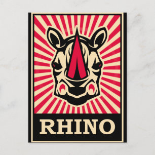 Carte Postale Pop Art Rhinoceros