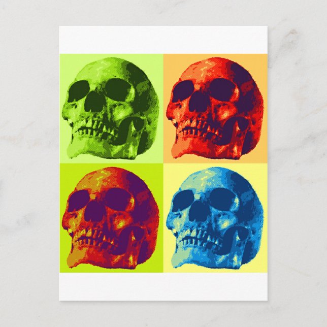 Carte Postale Pop Art Skull (Devant)