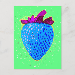 Carte Postale Pop Art Strawberry Blue