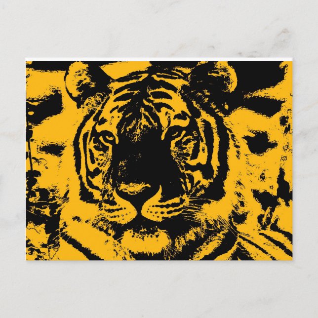 Carte Postale Pop Art Tiger (Devant)