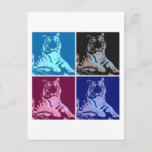 Carte Postale Pop Art Tigers