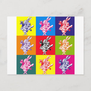 Carte Postale Pop Art White Rabbit